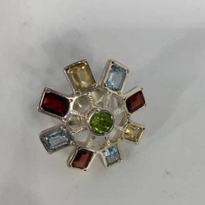 Sterling Silver Ring, 92.5 stamped, Gemstones